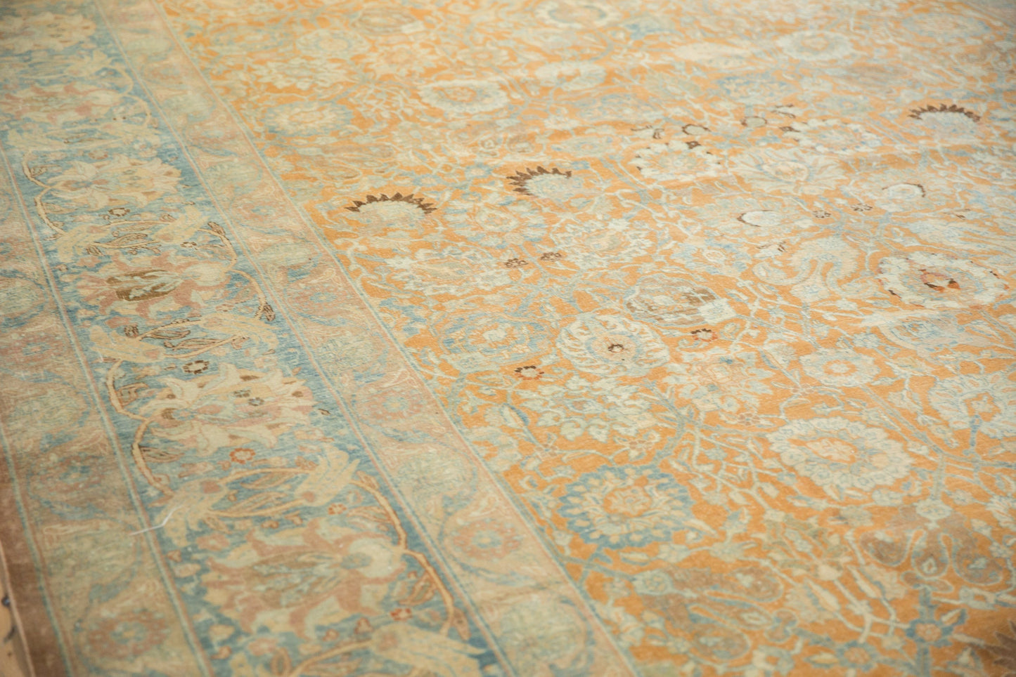 10.5x18.5 Vintage Distressed Tabriz Carpet