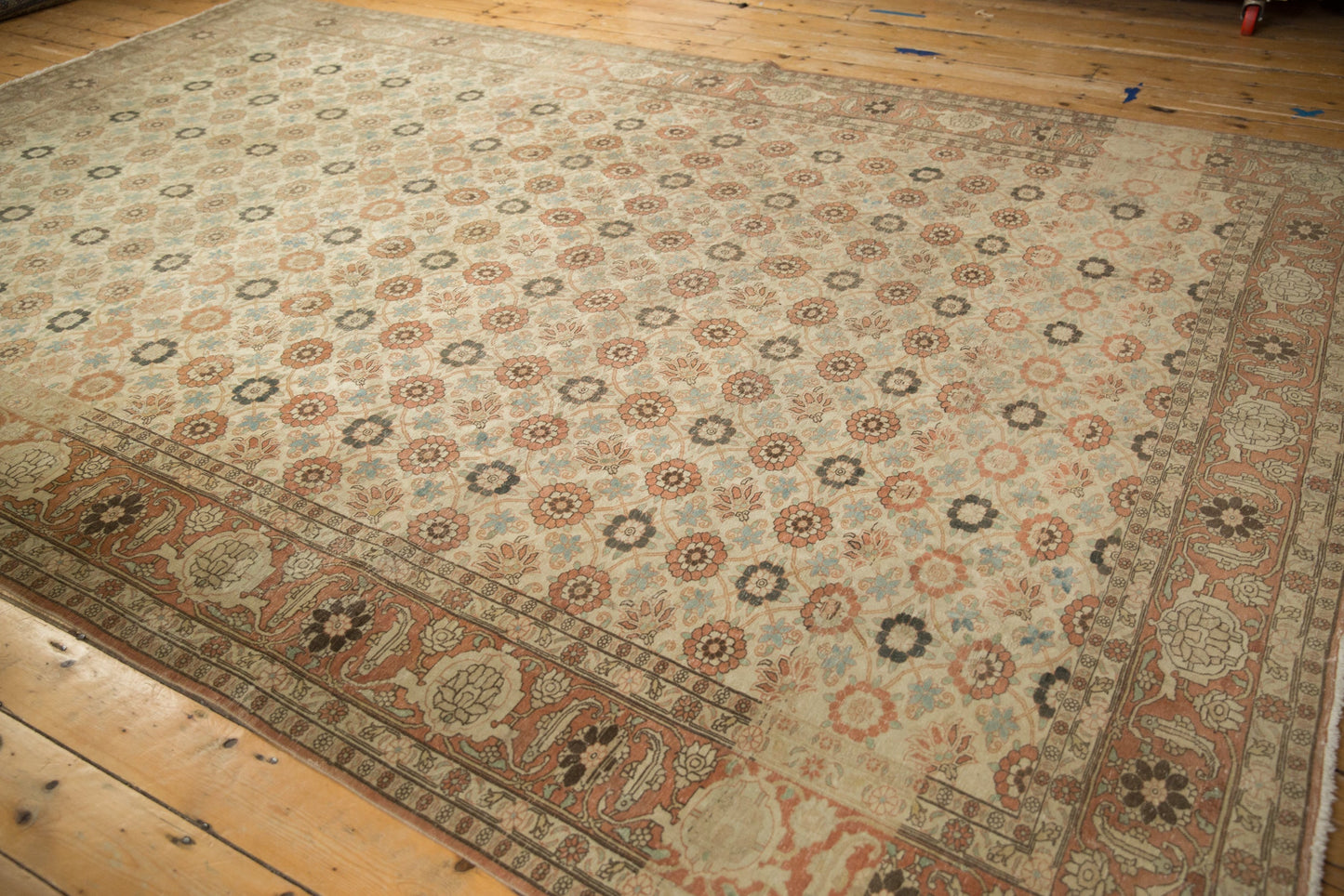 8.5x12.5 Vintage Distressed Qom Carpet