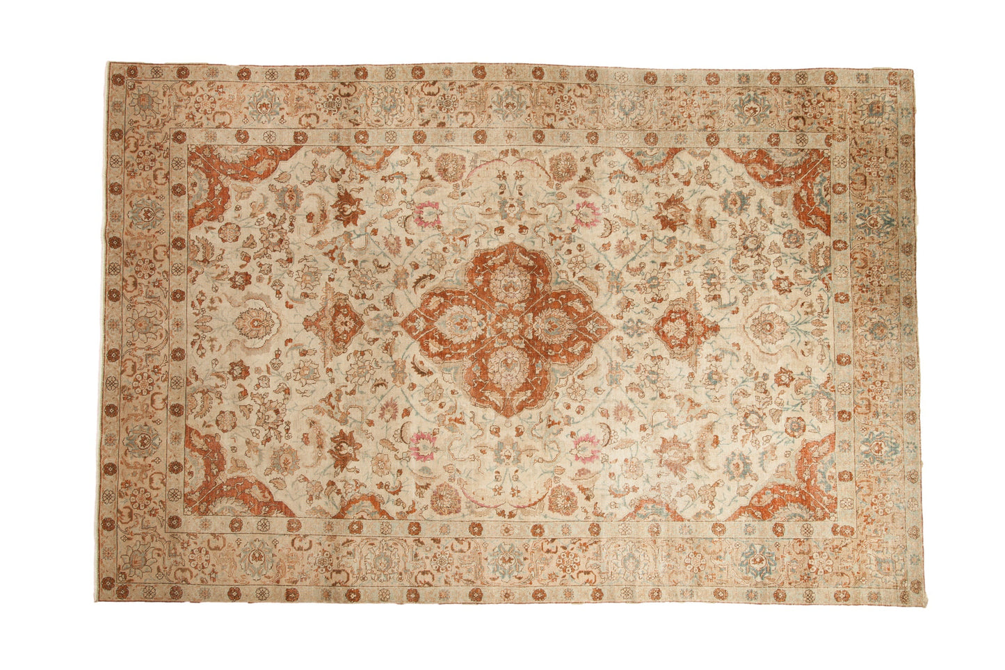 7x11 Vintage Distressed Tabriz Carpet