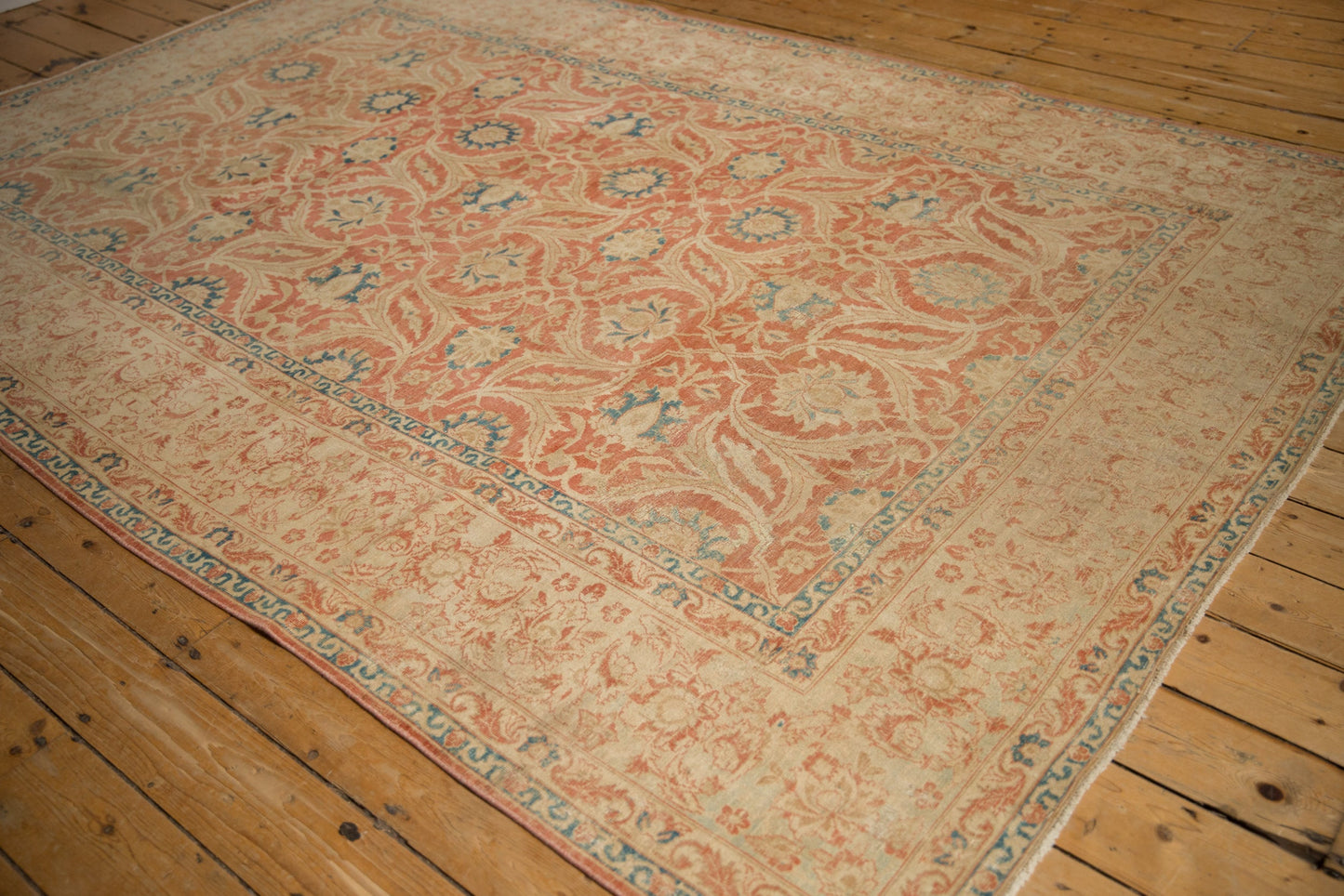 7x10 Vintage Distressed Kashan Carpet