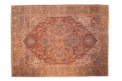 9.5x13 Vintage Distressed Heriz Carpet