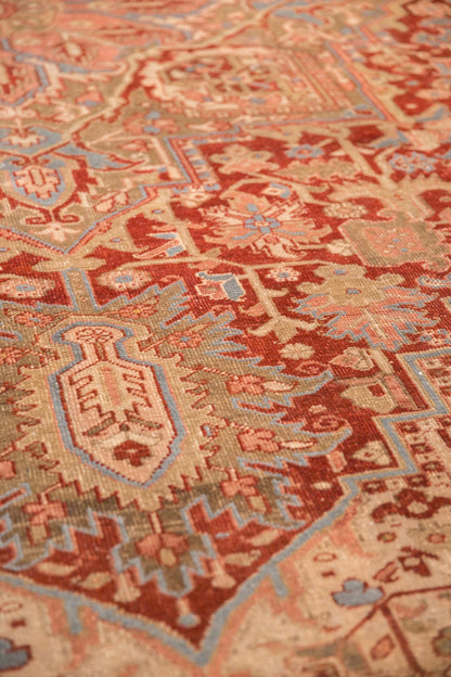 9.5x13 Vintage Distressed Heriz Carpet