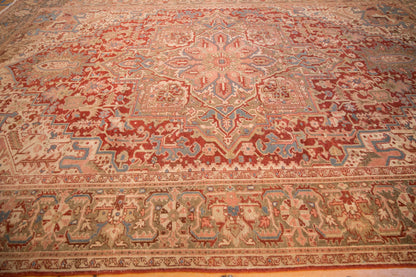 9.5x13 Vintage Distressed Heriz Carpet