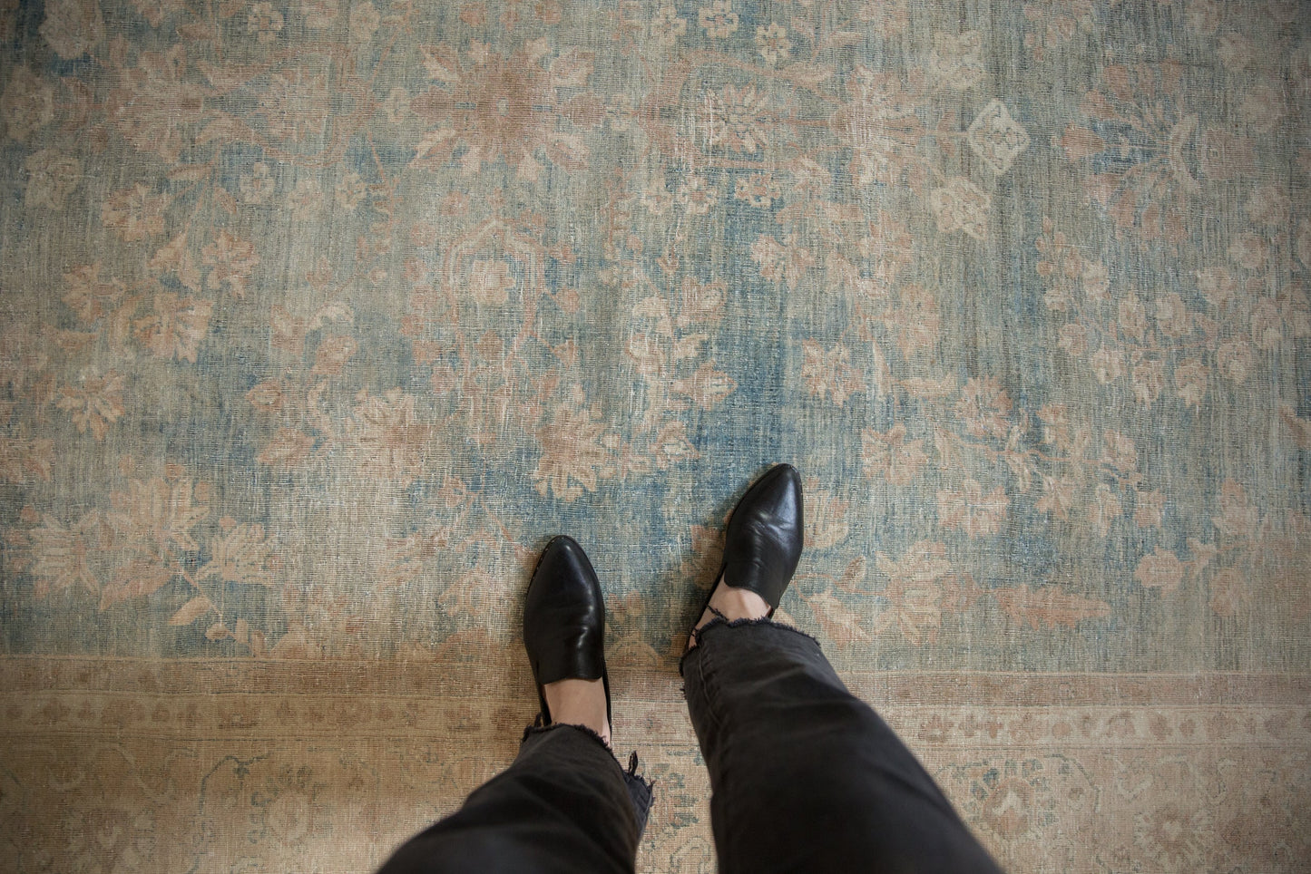 7x10 Vintage Distressed Tabriz Carpet