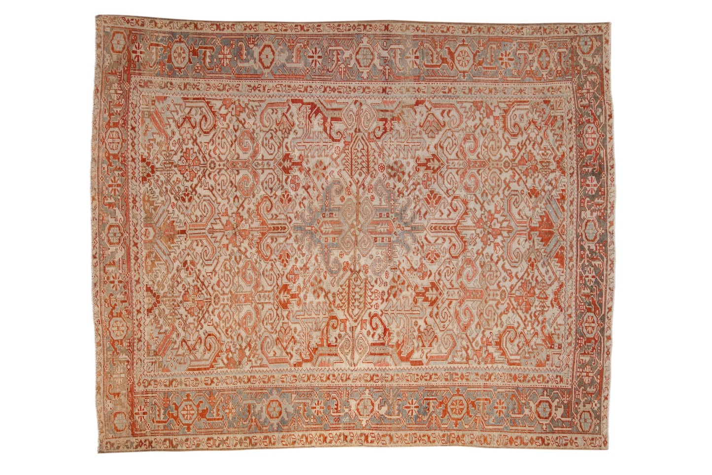 8x9.5 Vintage Distressed Heriz Carpet