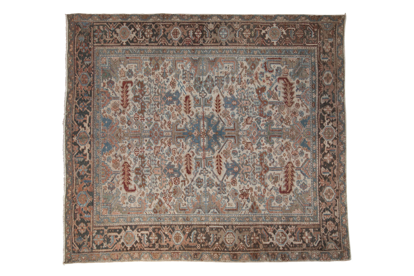 6.5x7.5 Vintage Distressed Heriz Carpet