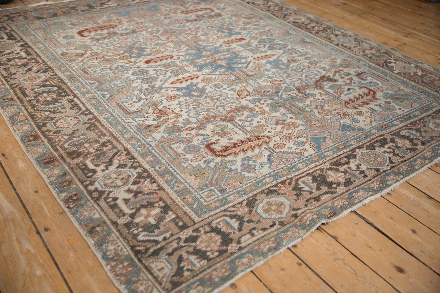 6.5x7.5 Vintage Distressed Heriz Carpet