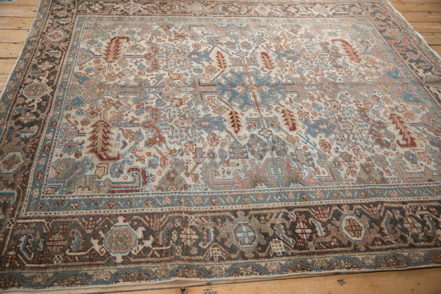 6.5x7.5 Vintage Distressed Heriz Carpet