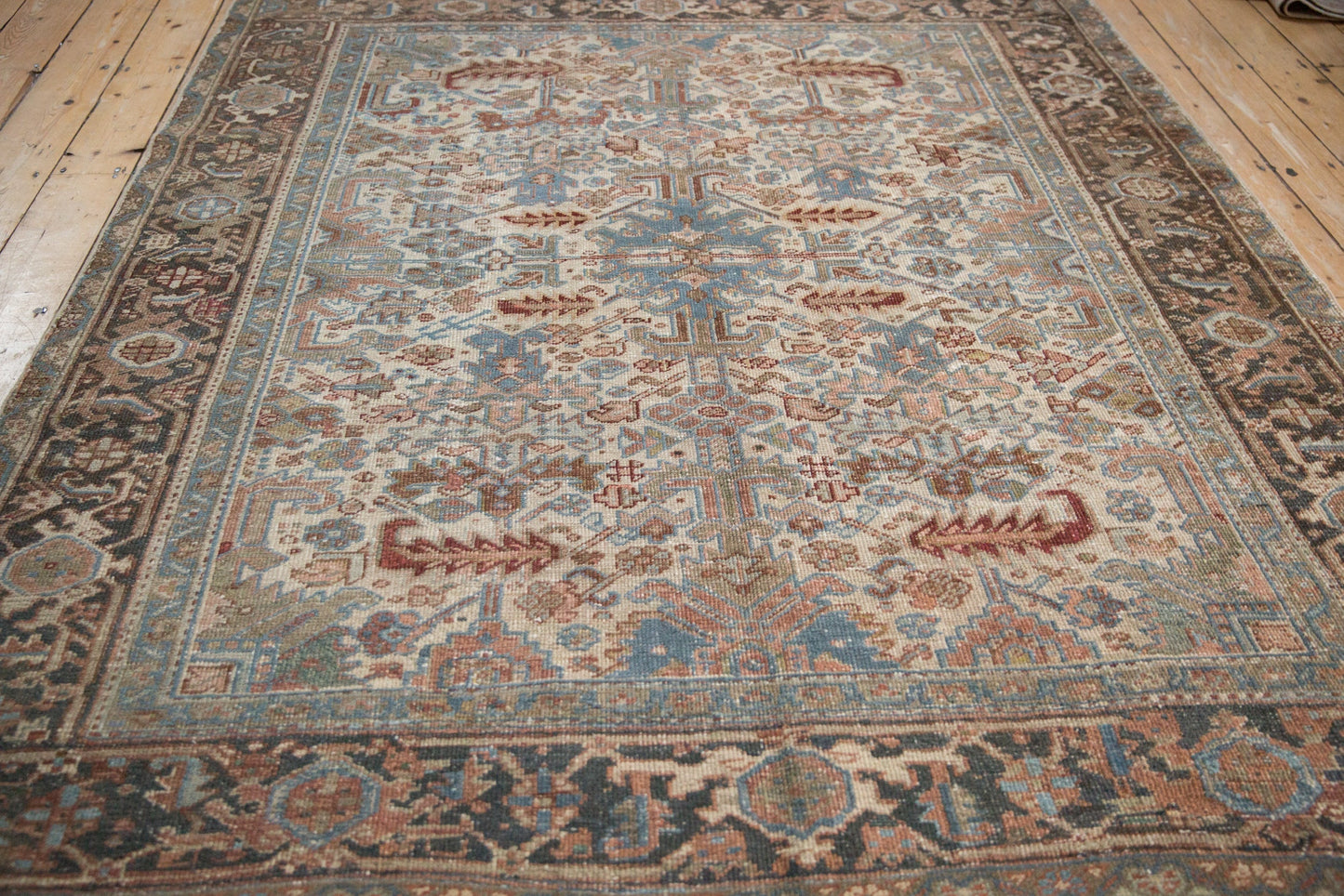 6.5x7.5 Vintage Distressed Heriz Carpet