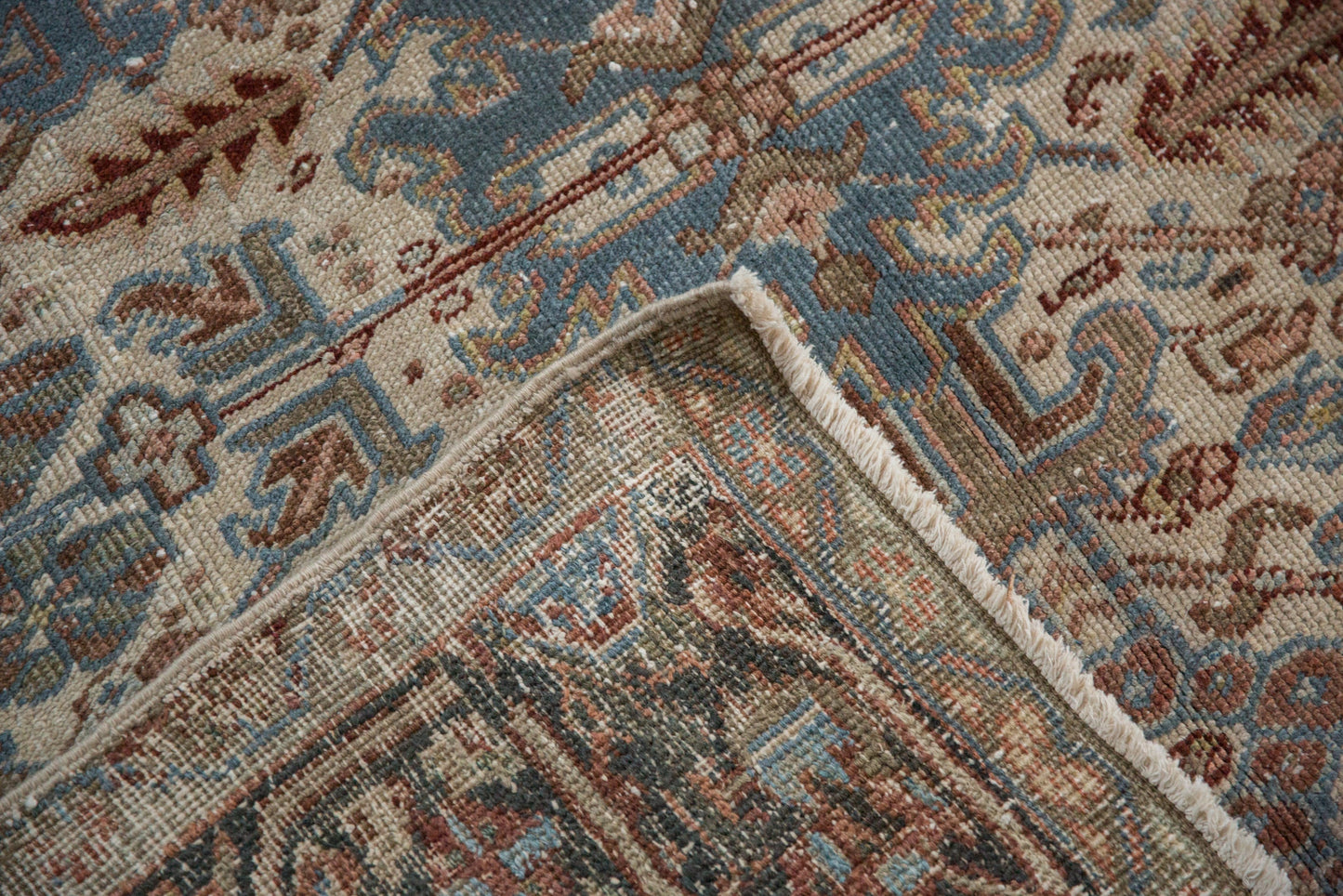 6.5x7.5 Vintage Distressed Heriz Carpet