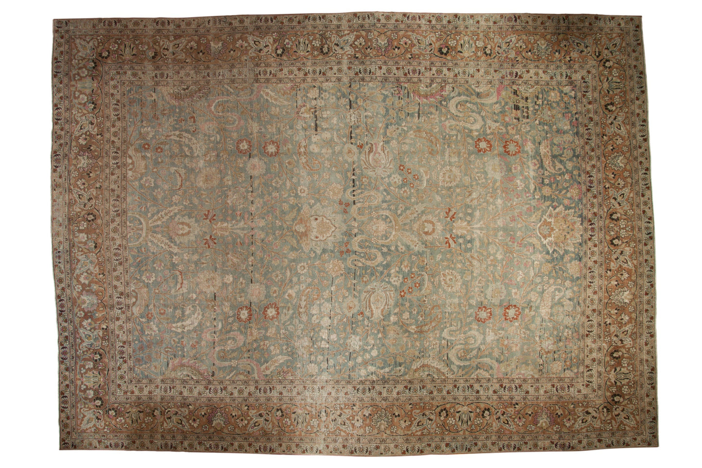 11.5x16 Vintage Distressed Meshed Carpet