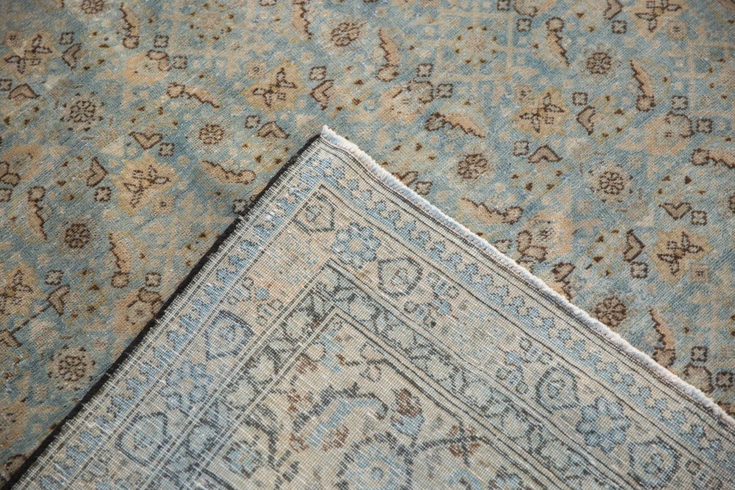 10.5x14 Vintage Distressed Tabriz Carpet
