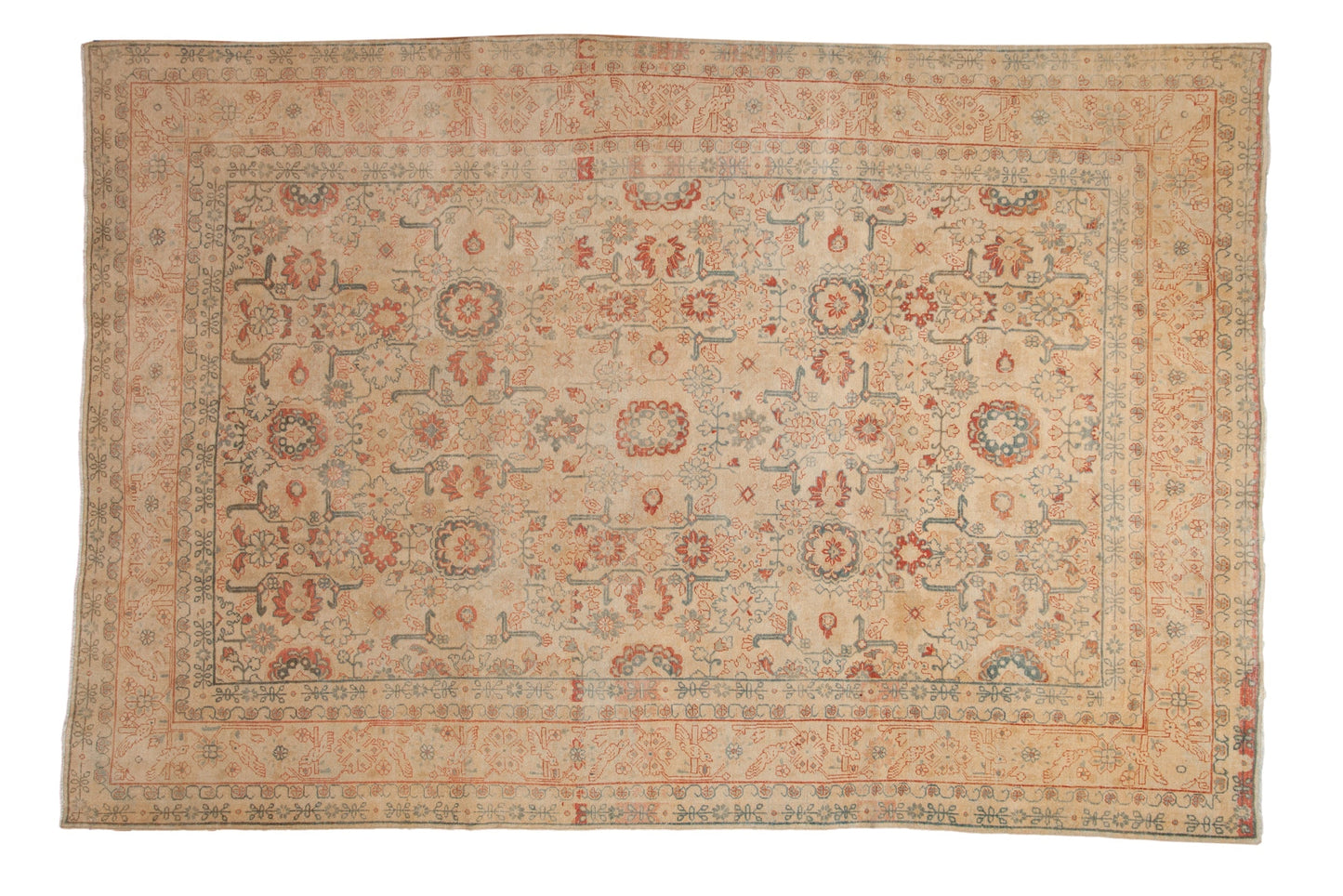 7x10.5 Vintage Distressed Tabriz Carpet
