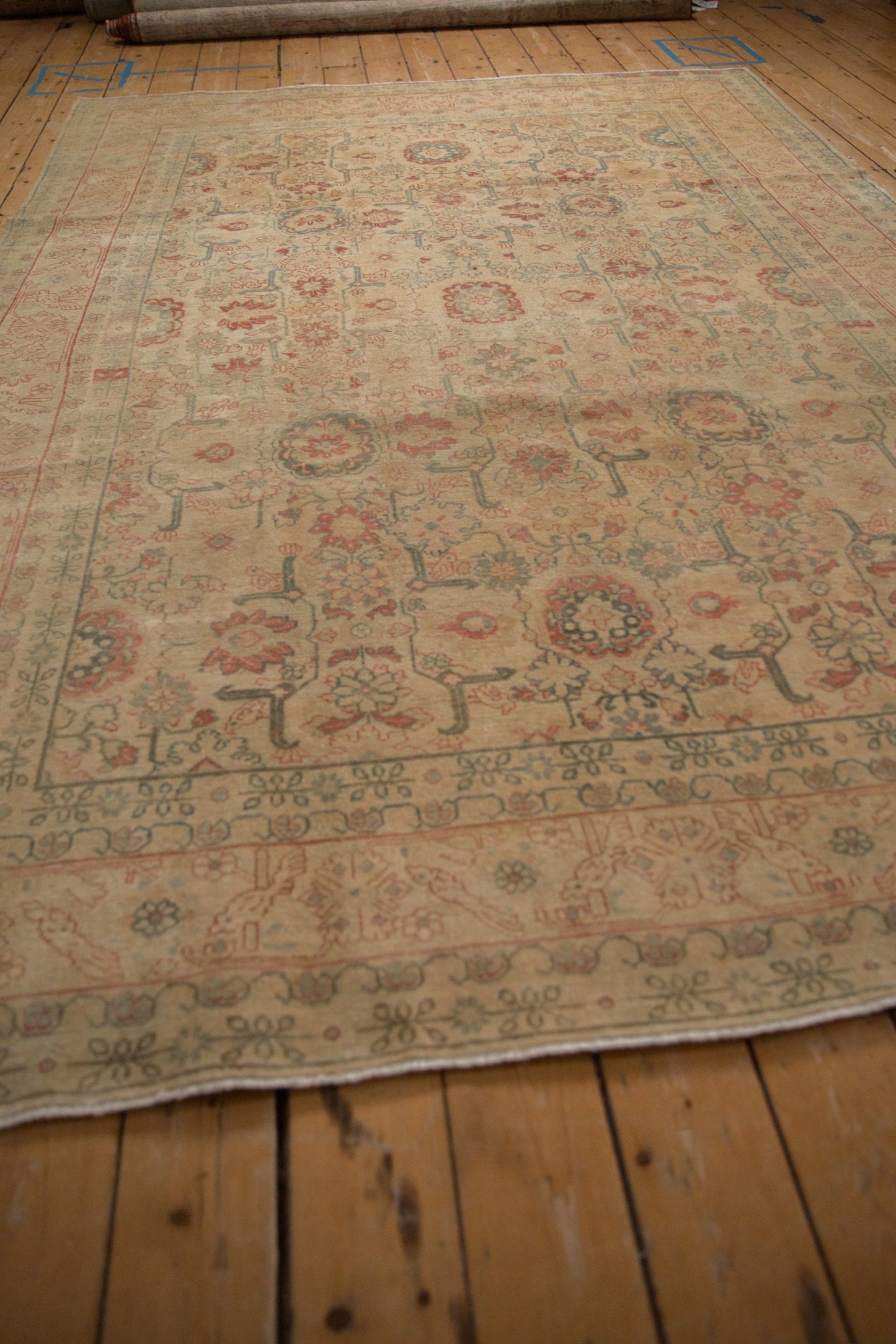 7x10.5 Vintage Distressed Tabriz Carpet