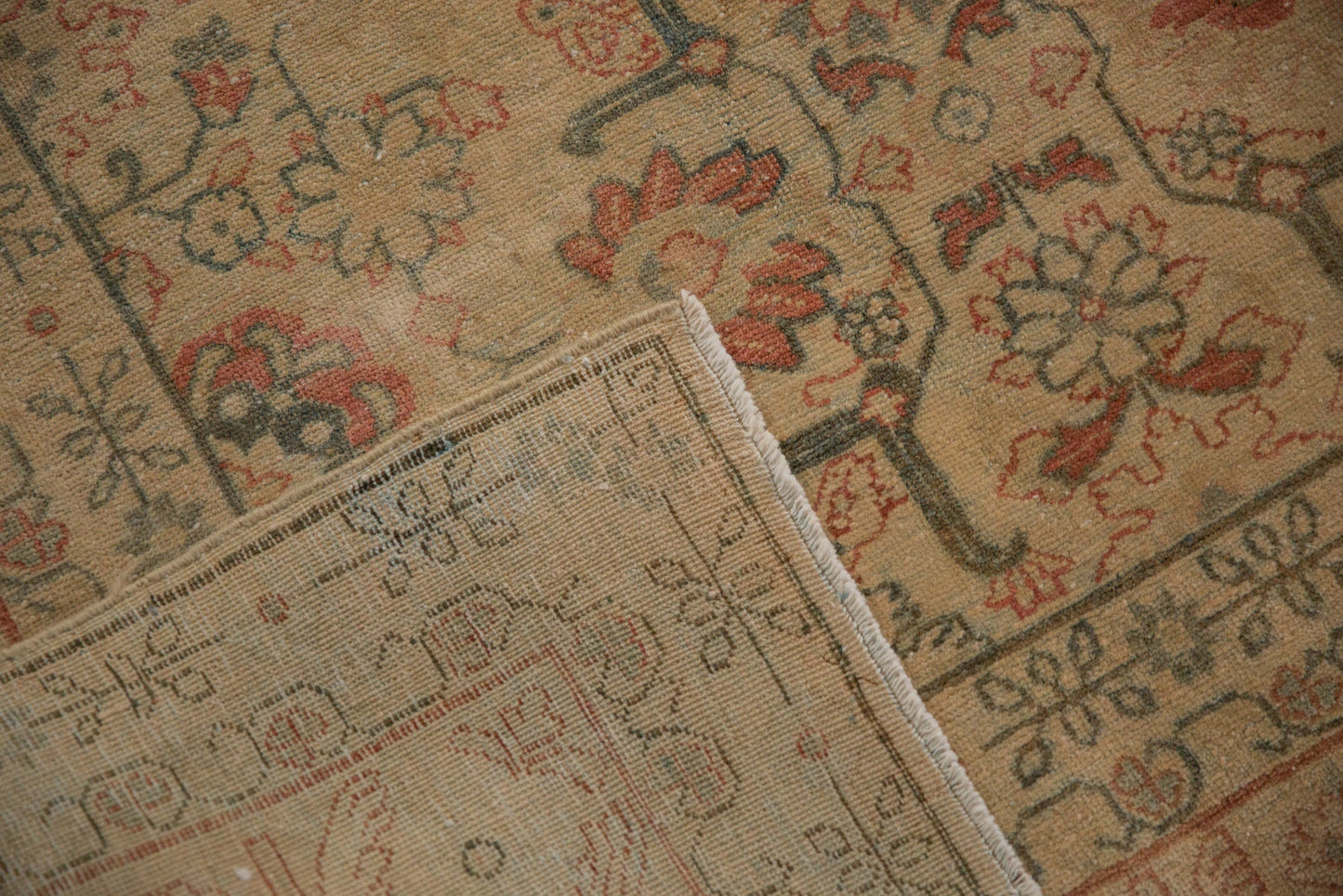 7x10.5 Vintage Distressed Tabriz Carpet