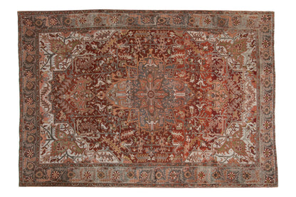8x11.5 Vintage Distressed Ahar Carpet
