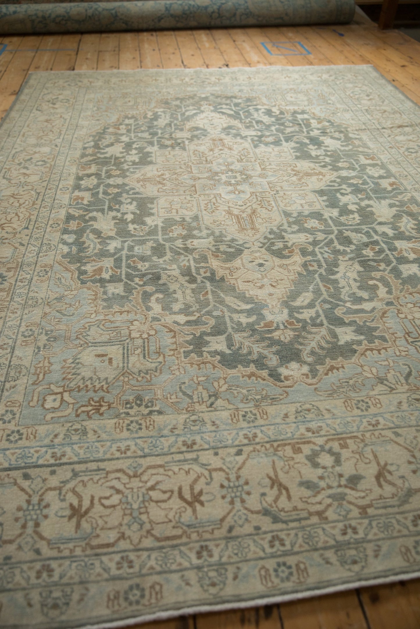 7x10.5 Vintage Distressed Tabriz Carpet