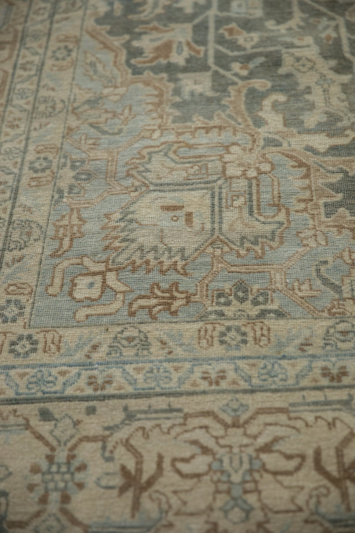 7x10.5 Vintage Distressed Tabriz Carpet