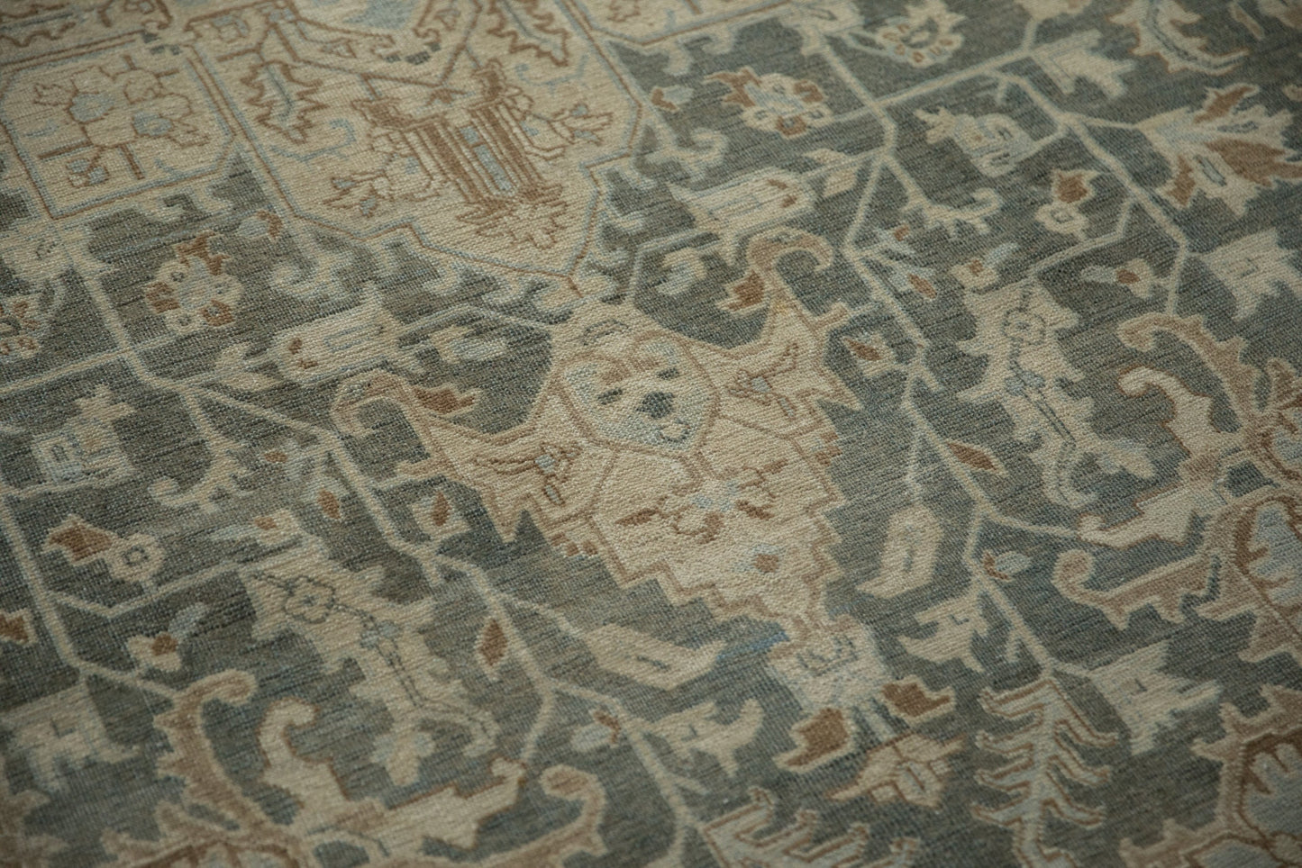 7x10.5 Vintage Distressed Tabriz Carpet