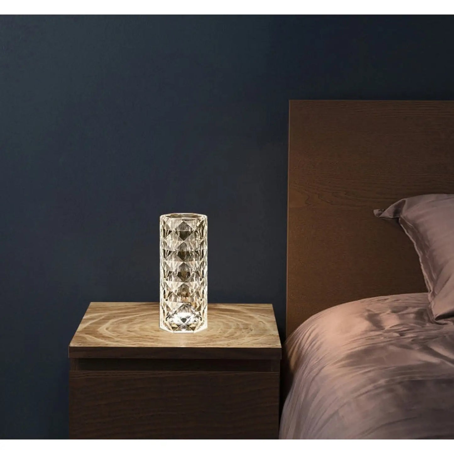 Elegant USB-bordslampa med 16-färgers kristallbelysning