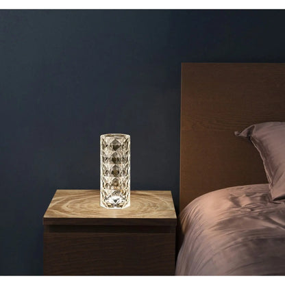 Elegant USB-bordslampa med 16-färgers kristallbelysning