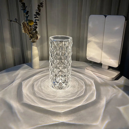 Elegant USB-bordslampa med 16-färgers kristallbelysning