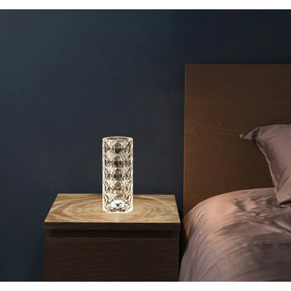 Elegant USB-bordslampa med 16-färgers kristallbelysning
