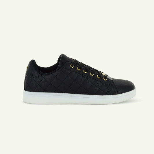 VOLTAIRE: GESTEPPTER COURT-SCHUH - SCHWARZ
