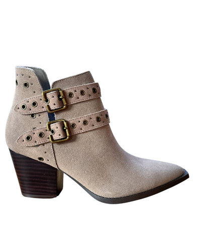 Stivaletto alla Caviglia in Pelle Elsa in Taupe