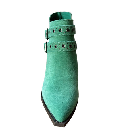 Stivaletto in pelle Elsa color verde petrolio