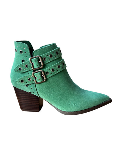 Stivaletto in pelle Elsa color verde petrolio