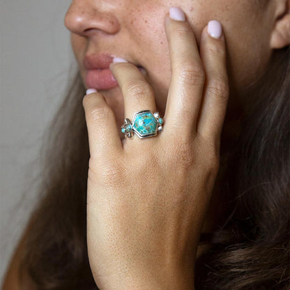 Emile Blue Turquoise and Sterling Silver Ring