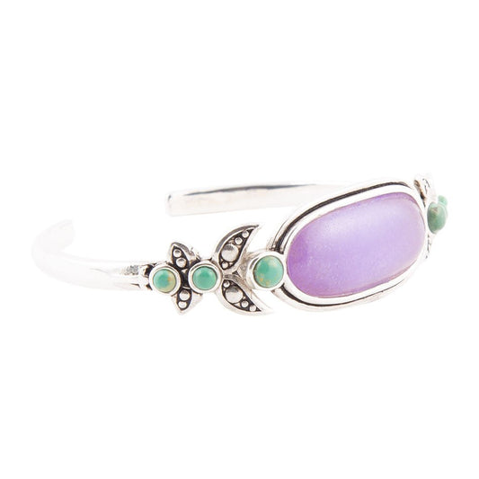 Bracciale a polsino in argento sterling con quarzo viola Emile