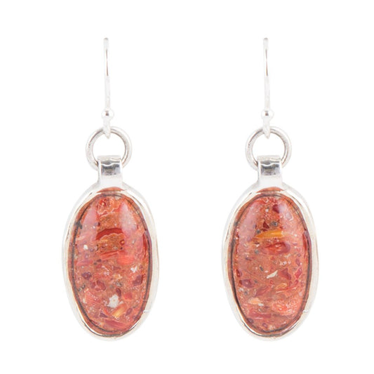 Orecchini in Corallo Spugna Arancione Eternamente - Argento Sterling