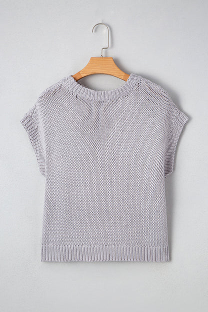 Sweter Sara z aplikacją i rękawami typu cap z kokardą