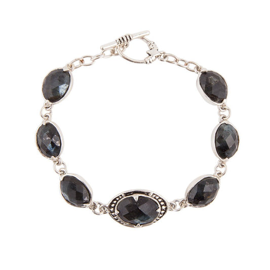 Bracciale a maglie sfaccettate in labradorite Midnight