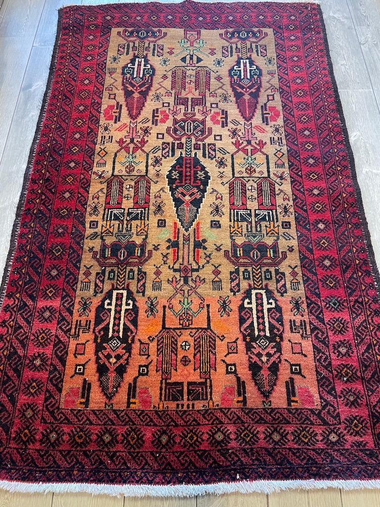 Tapis Baloutche en Laine Vintage Fin 6x4 pieds