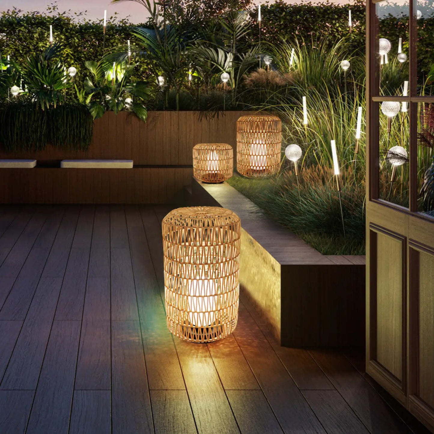Floor Lamp Vintage Waterproof Light for Garden & Balcony
