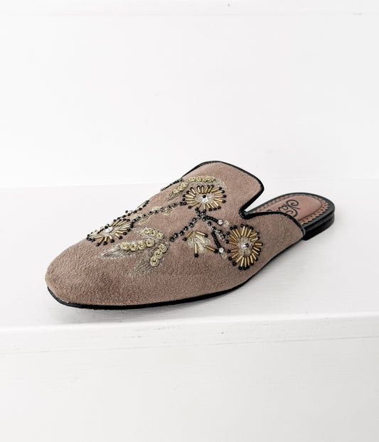 Kwiatowe Island Flats w kolorze taupe