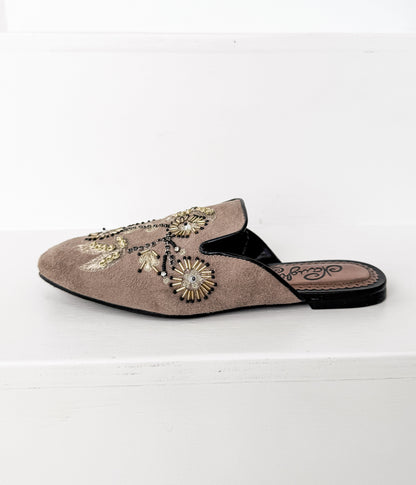 Kwiatowe Island Flats w kolorze taupe