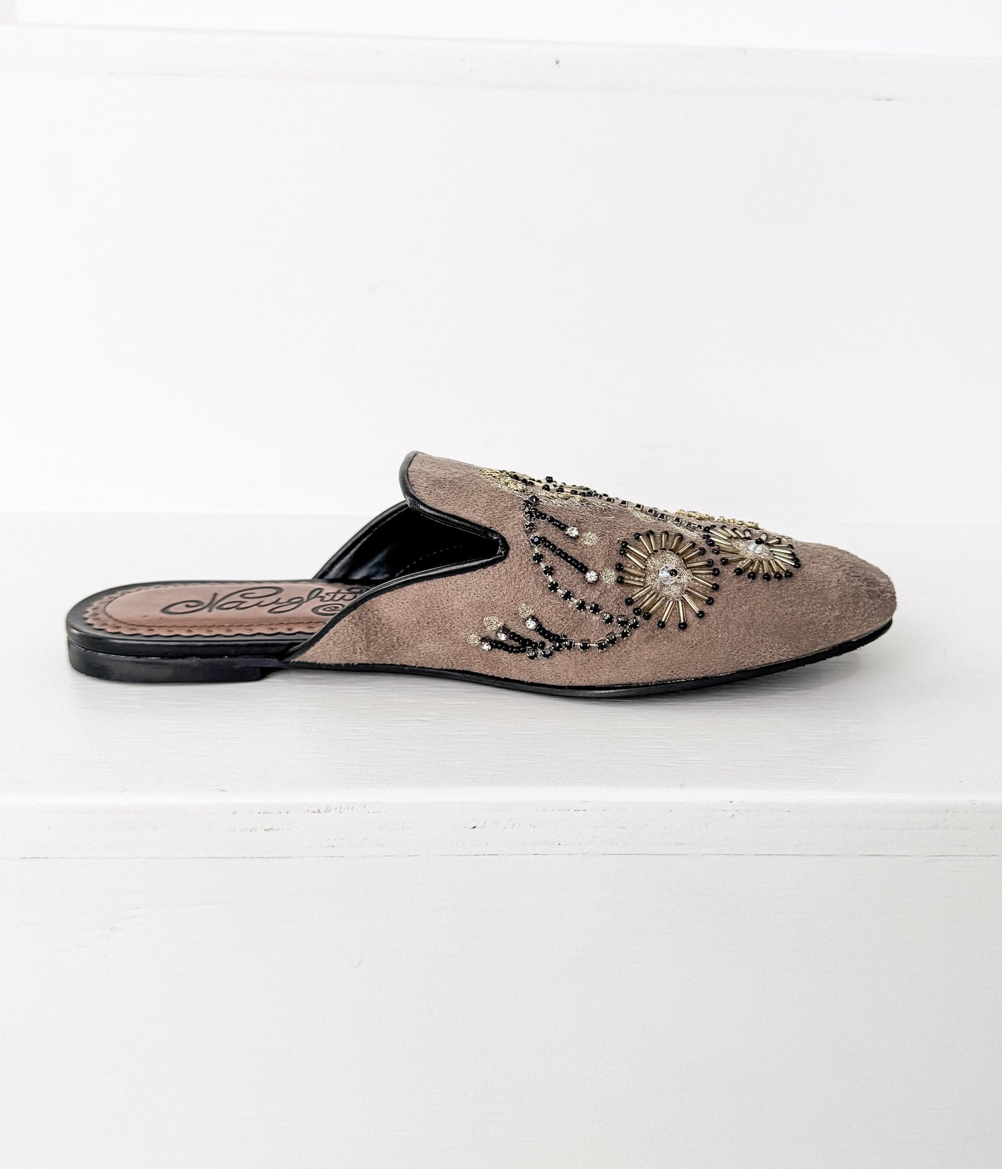 Kwiatowe Island Flats w kolorze taupe