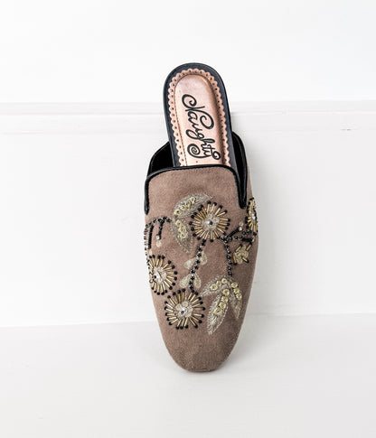 Kwiatowe Island Flats w kolorze taupe