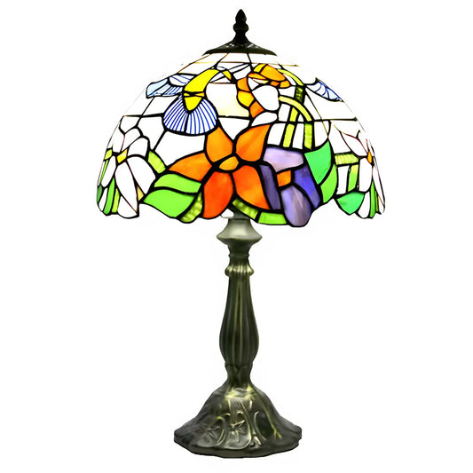 Elegant blomma Tiffany-lampa glas bordsskiva