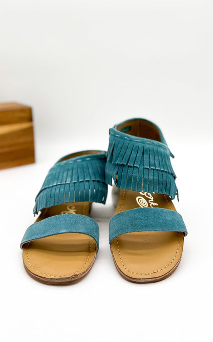 Sandalo Fringe Star in Teal