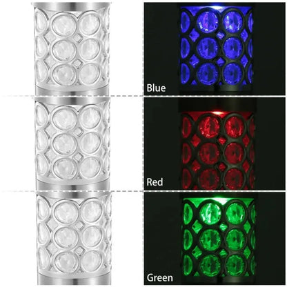 Trädgårdssolarlampor med RGB-belysning och rostfritt stålkonstruktion
