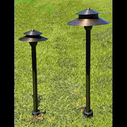 Trädgårdspinnar | 9-tums jordmonterade i massiv mässing 1/2" NPT-gänga 2-pack