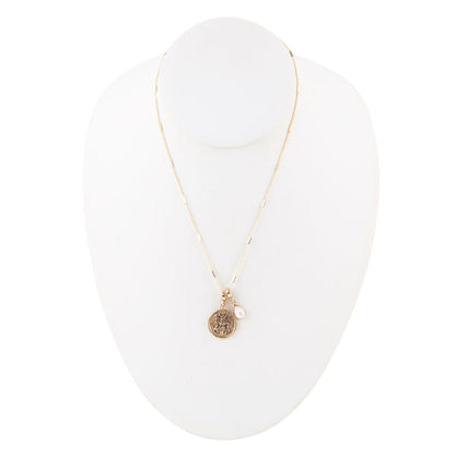 Gemini - Collana con ciondolo dorato in madreperla bianca dello zodiaco