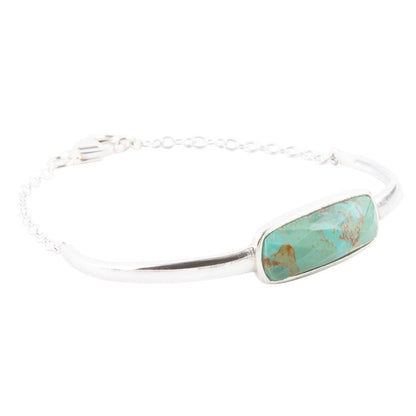 Bracciale a polsino intrecciato in turchese blu autentico e argento sterling