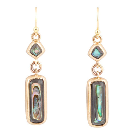 Orecchini a goccia dorata con abalone Geo Blue