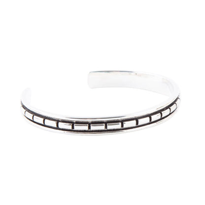 Bracciale geometrico a polsino in argento sterling completo